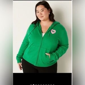 Victoria’s Secret PINK Originals Dog Glitter Logo Zip Hoodie Size XL